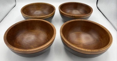 Juego de 4 ensaladeras de madera Pottery Barn Spring cuenco de 7" de diámetro Foto 1 de 4