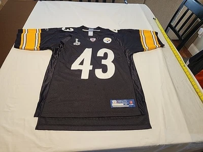 Polamalu Reebok On Field Size Medium Jersey Superbowl XLV 43 Pittsburgh Steelers - Image 1 of 4