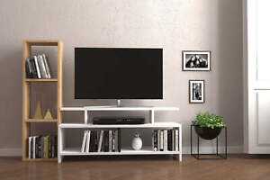 Negundo TV Cabinet, Wood Media Stand Unit, Modern TV Console