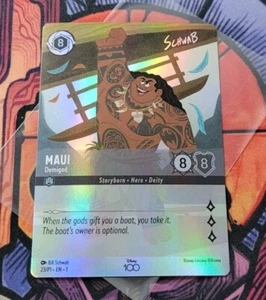 Tarjeta Lorcana promocional Maui - Demigod 23 D100 arte alternativo Disney100 - Imagen 1 de 4