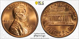 PCGS MS67 RD 1970 Lincoln Memorial Cent Red - Picture 1 of 3