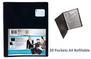 Marbig 20027 Professional Display Book Refillable 20 Pockets A4 Navy Blue B464 - Picture 1 of 4