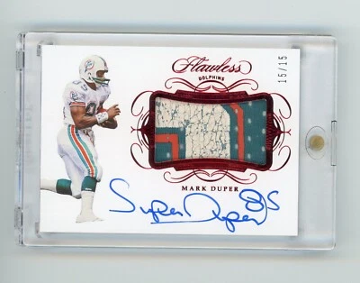 2019 Panini Flawless Football MARK DUPER Patch Auto Ruby #d 15/15 - Image 1 of 2