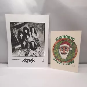 ANTHRAX CHRISTMAS CARD & Promo Photo 1988 State Of Euphoria Scott Ian SUPER RARE - Picture 1 of 9