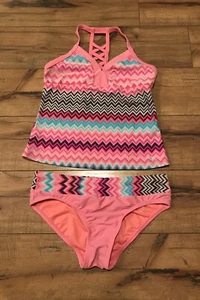 ZeroXposur Girls MultiColor Swimwear 2 Piece Size 10 ~ EUC ~ *WOW* - Picture 1 of 4