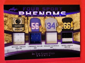 Michael Jordan GAME USED JERSEY card #d9/15 MARIO LEMIEUX FERNANDO VALENZUELA LT - Picture 1 of 3