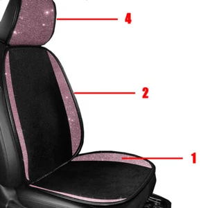 Pink Rhinestone Bling Car Seat Cushion Cystal Cover Protect Mats Interior Luxury - Picture 1 of 13