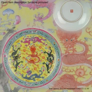 33CM Chinese porcelain 1950-1960 ProC Plate Dragons Marked Base - Picture 1 of 1