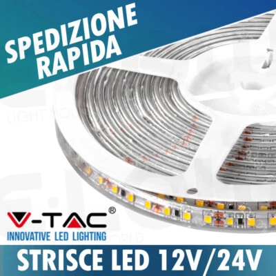 STRISCIA LED VTAC IP20 IP65 12V 24V 5 METRI STRISCE RGB CALDO NATURALE FREDDO - Immagine 1 di 4