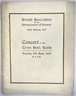 British Association for the Advancement of Science 1927 Concert Program Leeds (X