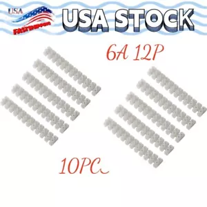 10pcs Dual Row Terminal Strip Screw Terminal Barrier Block 6A 12 Position - Picture 1 of 4