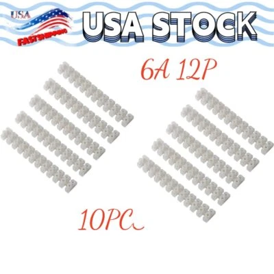 10pcs Dual Row Terminal Strip Screw Terminal Barrier Block 6A 12 Position - Image 1 of 4