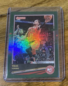 Trae Young 2020-21 Donruss Green Flood Parallel