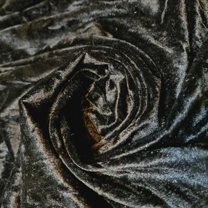 VESTIDO ELÁSTICO MATERIAL TERCIOPELO NEGRO MARBLE CRUSH TELA TERCIOPELO ARTESANAL 58" - Imagen 1 de 4