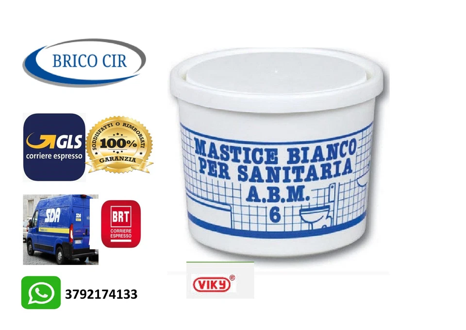 MASTICE BIANCO PER SANITARIA 900 gr - VIKY - Immagine 1 di 1