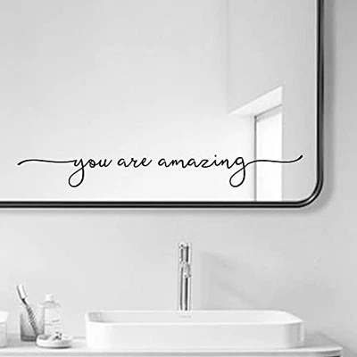 You Are Amazing Vinilo Decoración Pared Espejo Adhesivo Baño Vinilo Decoración Niña NEGRO Foto 1 de 4