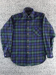 Camisa De Colección Pendleton 100% Lana Virgen Azul Franela a Cuadros Botón Hecha en EE. UU. Hombres S - Imagen 1 de 11
