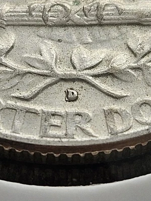 1964-D Quarter RPM Mint Mark D/D Error Coin Double Struck - Image 1 of 4