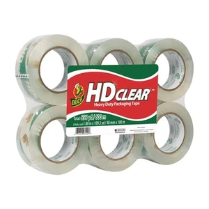 Duck HD Clear Heavy-Duty Packaging Tape, 1-7/8" x 109.4 Yd., Crystal Clear, Pa - Picture 1 of 4