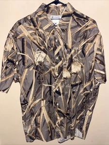 COLUMBIA Shirt Mens L Large Break-Up Marsh Vented Hunting Padded Shoulder RH - Picture 1 of 9