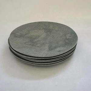 Set of 6 Crate & Barrel Melamine Dinner Plates Woven Texture Beach House 10.5" - Picture 1 of 8