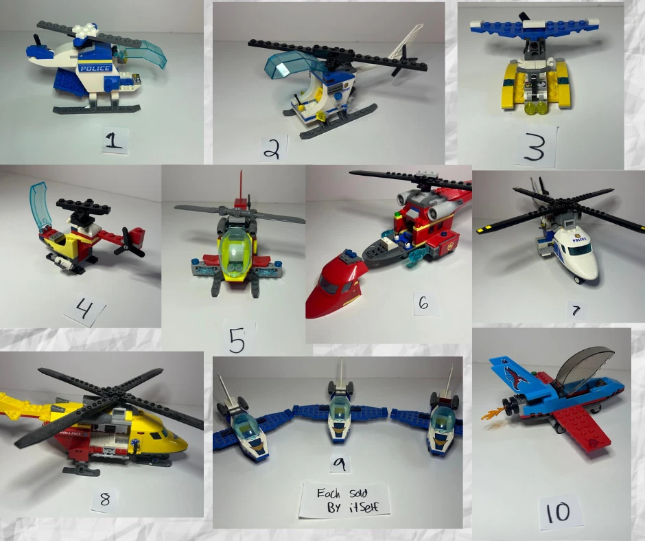 Lego Lots Of Planes and Helicopters- Great Quality-Police-Fire-Medic- MANY - Image 1 of 1