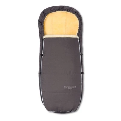 Real Lambskin Stroller Footmuff ALASKA 0-3 y.o. Wind Rain Protection Outer Gray - Image 1 of 4