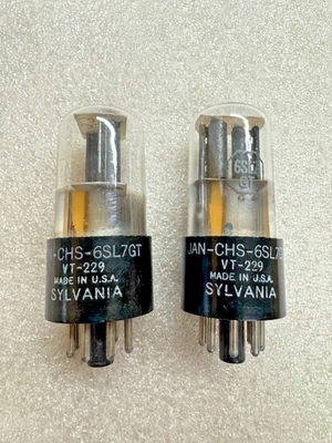 1940's SYLVANIA JAN CHS 6SL7GT VT-229 Matching Pair Tubes - Image 1 of 2