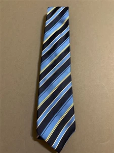 Corbata para hombre Hugo Boss azul a rayas de seda - Imagen 1 de 6