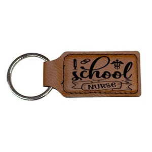 Keychain - Rectangle - School Nurse - Leather - Imagen 1 de 8