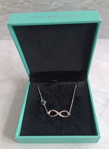 Louisa Secret 925 Silver Infinity Bracelet Blue Crystal BNWT - Picture 1 of 6