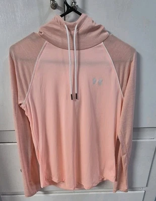 Camisa con capucha Under Armour UA Velocity para mujer melocotón/naranja suelta talla pequeña Foto 1 de 4