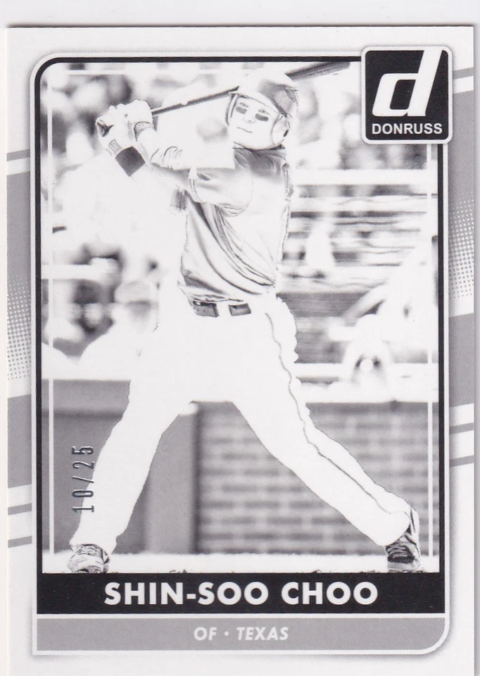 SHIN-SOO CHOO/25 DONRUSS PRUEBA NEGRO PARALELO RANGERS #117 2016 16 PANINI Foto 1 de 1