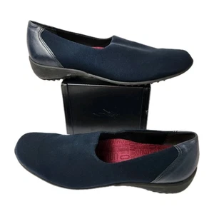 Scarpe Munro Traveler Slip-On Navy Tessuto Elasticizzato Donna 12 M Vestibilità Perfetta Flat - Foto 1 di 14