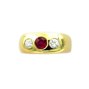 Rubin Diamant Bandring - Klassischer Allianzring mit 0,5 ct Brillanten in 14K Go - Picture 1 of 6
