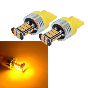 2x 7440 W21W T20 LED Señal de giro Luz Intermitente 2000 Lúmenes Ámbar Amarillo 3020 LED - Imagen 1 de 3