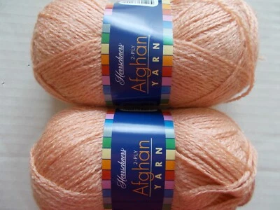 Hilo afgano Herrschners, 2 capas, coral claro, lote de 2 (220 yardas ea) Foto 1 de 2