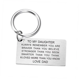 Daughter Keychain Birthday Gifts from Dad Inspirational To Daughter from Dad - Picture 1 of 6