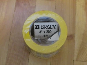 BRADY Polyethylene Barricade Danger Tape Black on Yellow 3 " x 200'  # 91213 - Picture 1 of 2