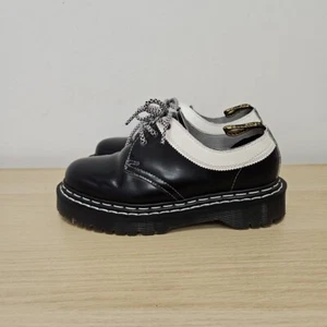 Dr Martens 1461 Bex Double Stitch Black White Contrast Chunky Shoes UK 5 Eu 38 - Picture 1 of 10