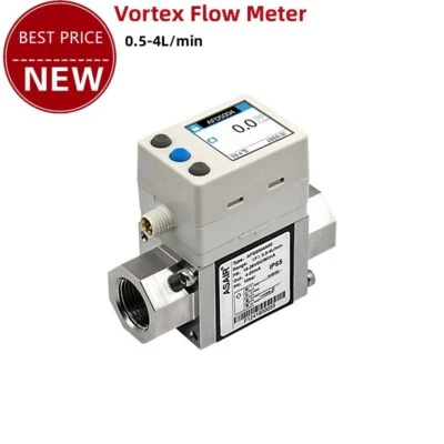 ASAIR AFD5004 0.5-4L/min Vortex Flowmeter with Screen/ Temperature Module tp1 - Image 1 of 2