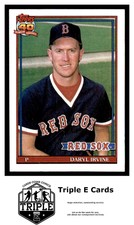1991 Topps #189 Daryl Irvine RC Boston Red Sox ~A5E