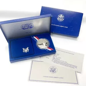 1986 S Proof Commemorative Statue of Liberty Silver Dollar With Box & COA - Picture 1 of 3