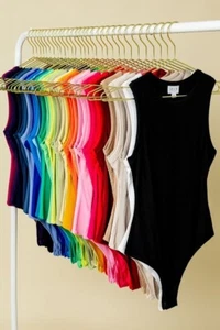 Round Neck Sleeveless Tank Top BodySuit - Picture 1 of 5