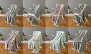10 PC Lotto Grande Copriletto Geometrico Tessuto Morbido Patio Coperta 127x152cm - Foto 1 di 10