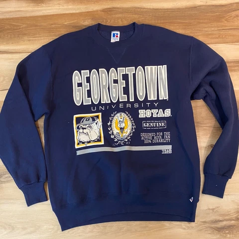 Vintage Georgetown Hoyas Shirt Mens XL Russell Athletic Sweatshirt Made in USA Cover