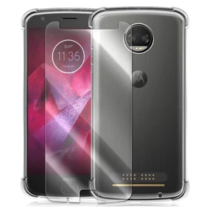 Anti-Shatter Screen Protector + Soft Slim Case f Motorola Moto Z2 Force XT1789 - Picture 1 of 1