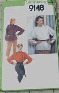 1970'S SIMPLICITY PATTERN 9148 SHIRT TOP LEFT FRONT BUTTON CLOSES L SLEEVE SZ 16 - Picture 1 of 2