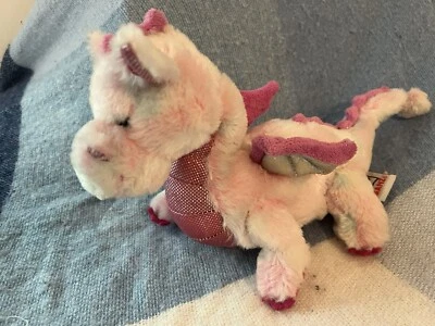 Ganz Webkinz 8" Pink Tie Dye WHIMSY DRAGON Plush HM156 Shimmer Sparkle No Code - Image 1 of 4