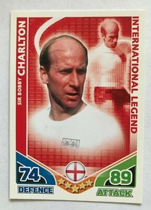 Sir Bobby Charlton International Legend. Topps Match Attax 2010 Football Card. 